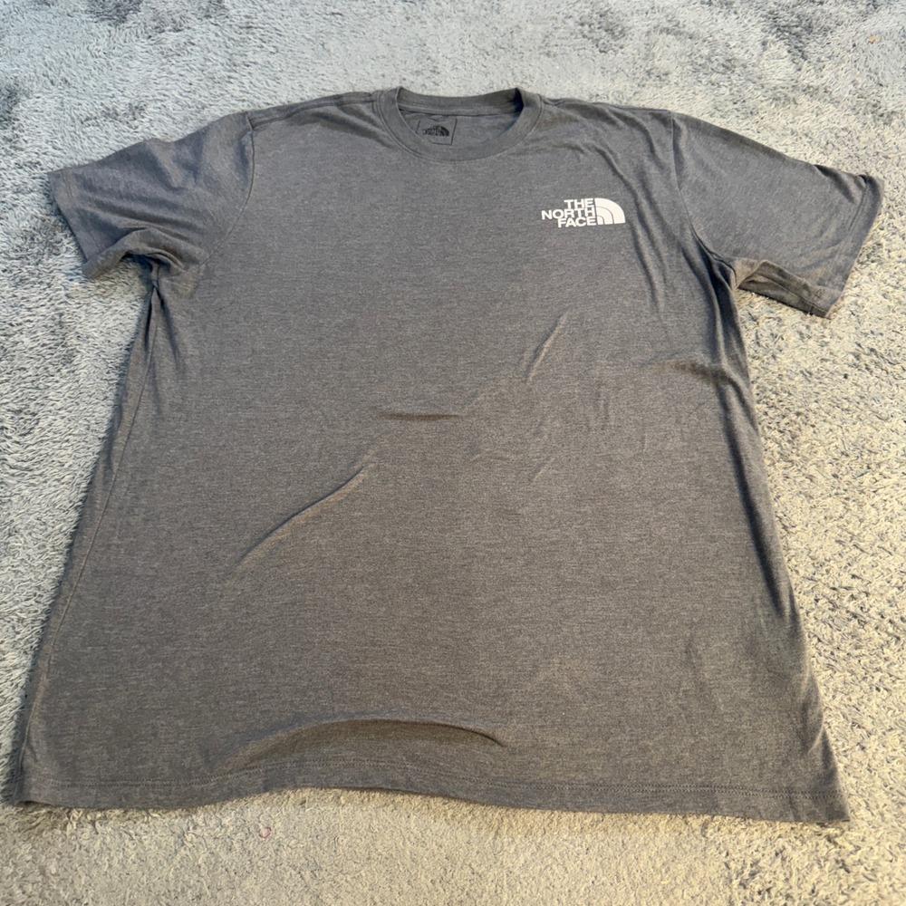 The North Face Mens Circular Design Graphic T Shirt Large Gray Heather Logo